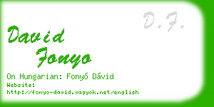 david fonyo business card