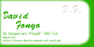 david fonyo business card